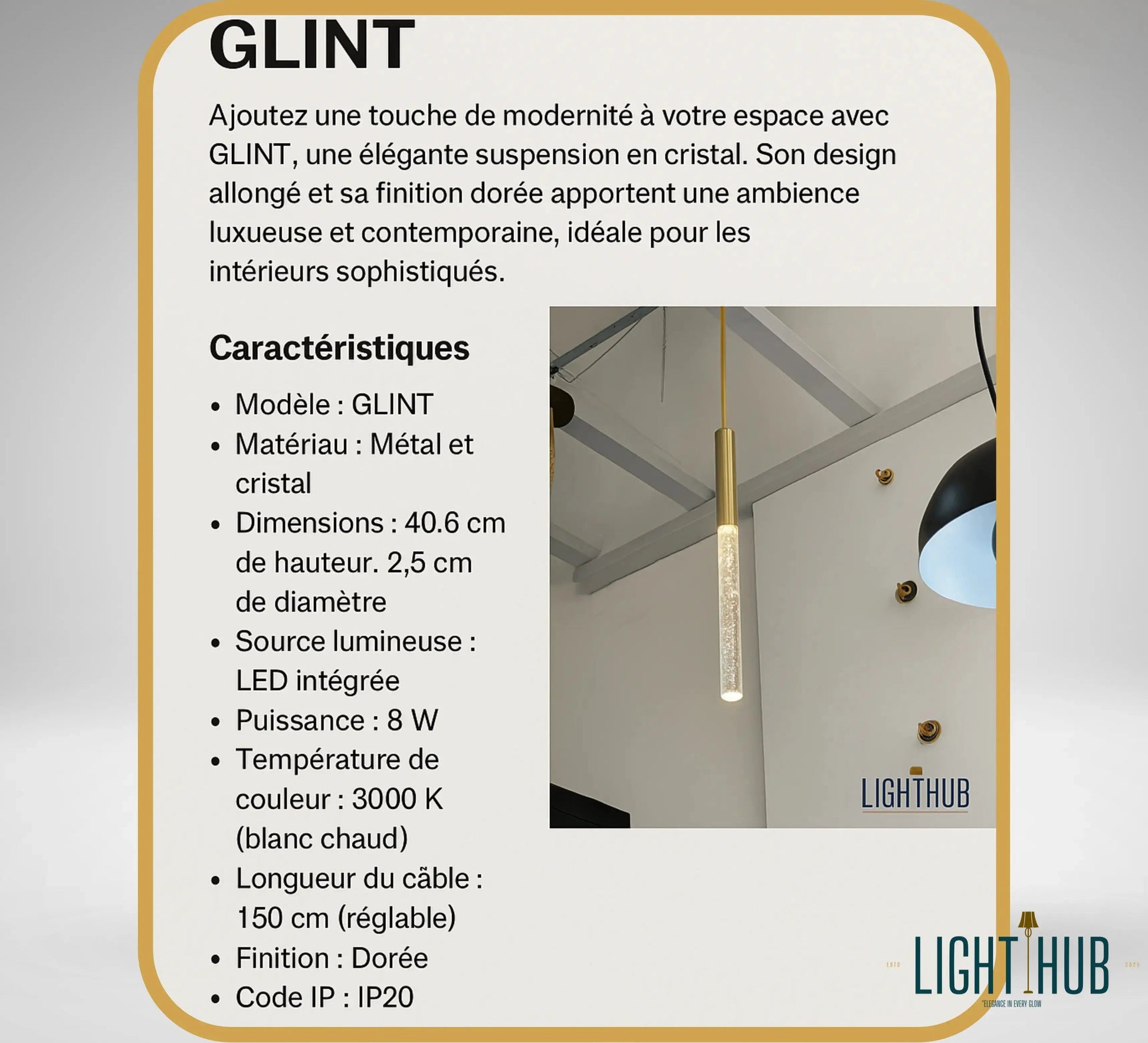 Suspension GLINT - "LIGHT HUB"