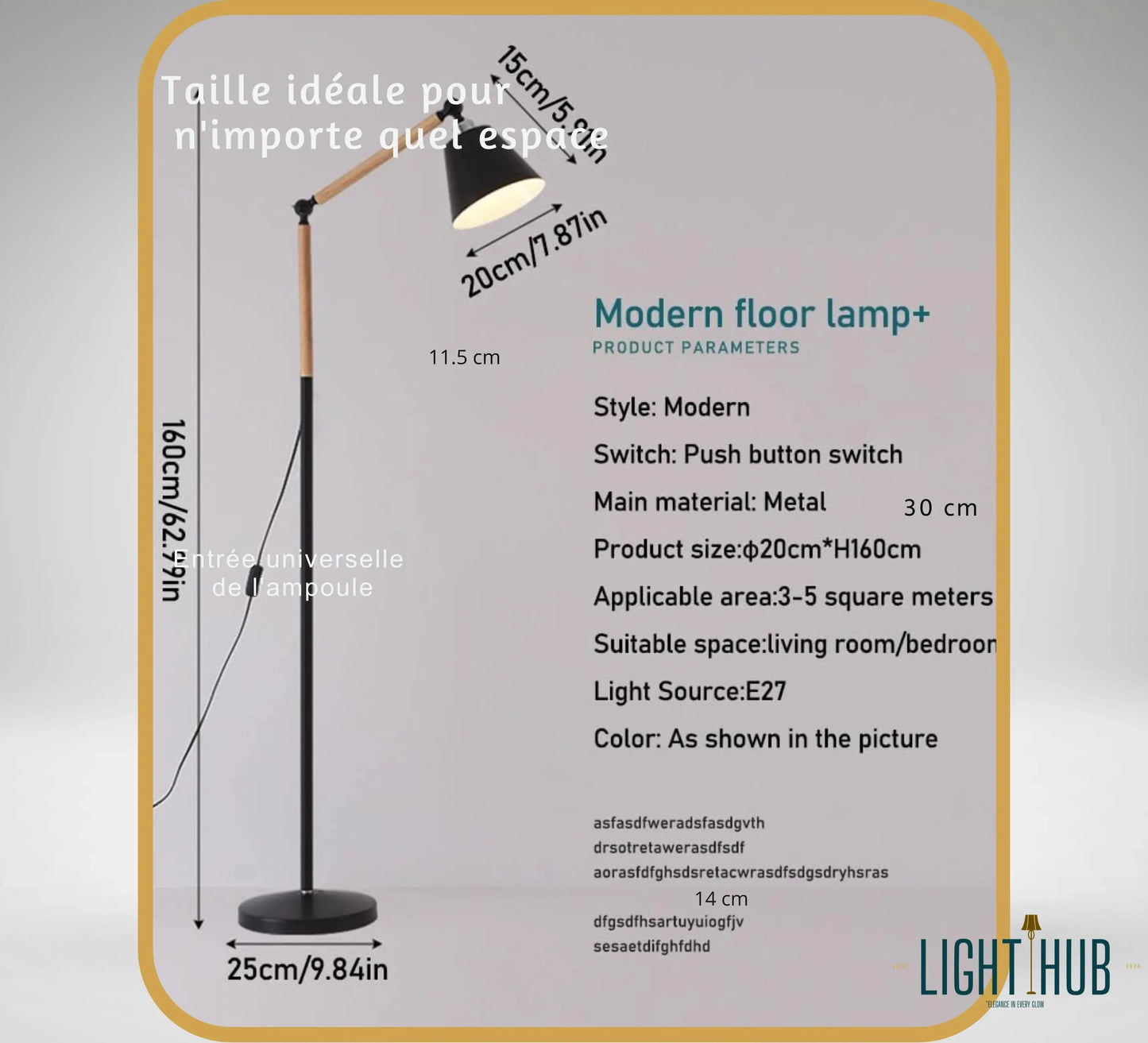 Lampadaire SIENNA - "LIGHT HUB"