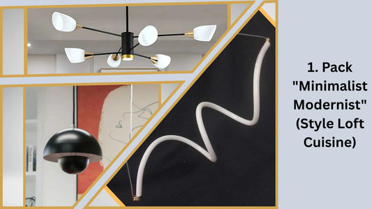 Luminaire moderne minimaliste à huit bras avec abat-jours blancs